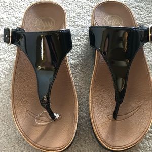 —SOLD—-FitFlop Black Slip on Sandals